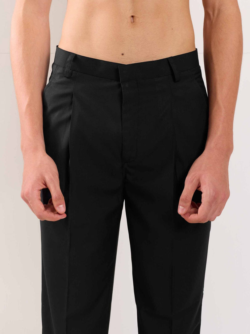 Black Straight Fit Trousers