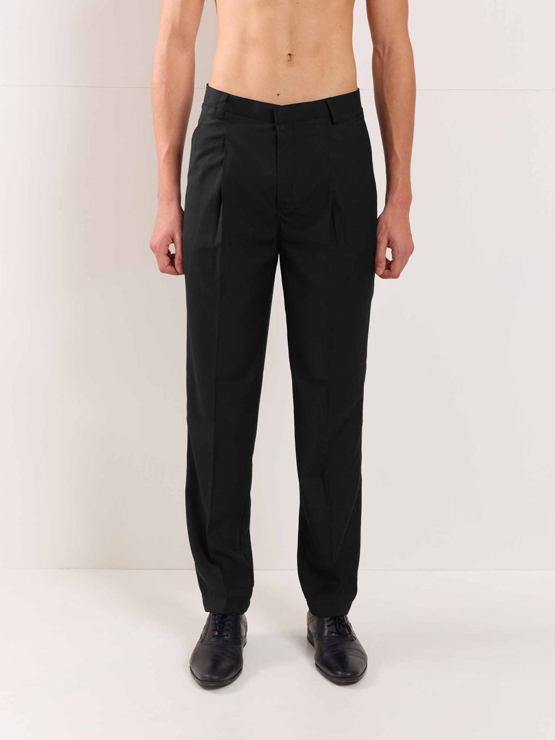 Black Straight Fit Trousers