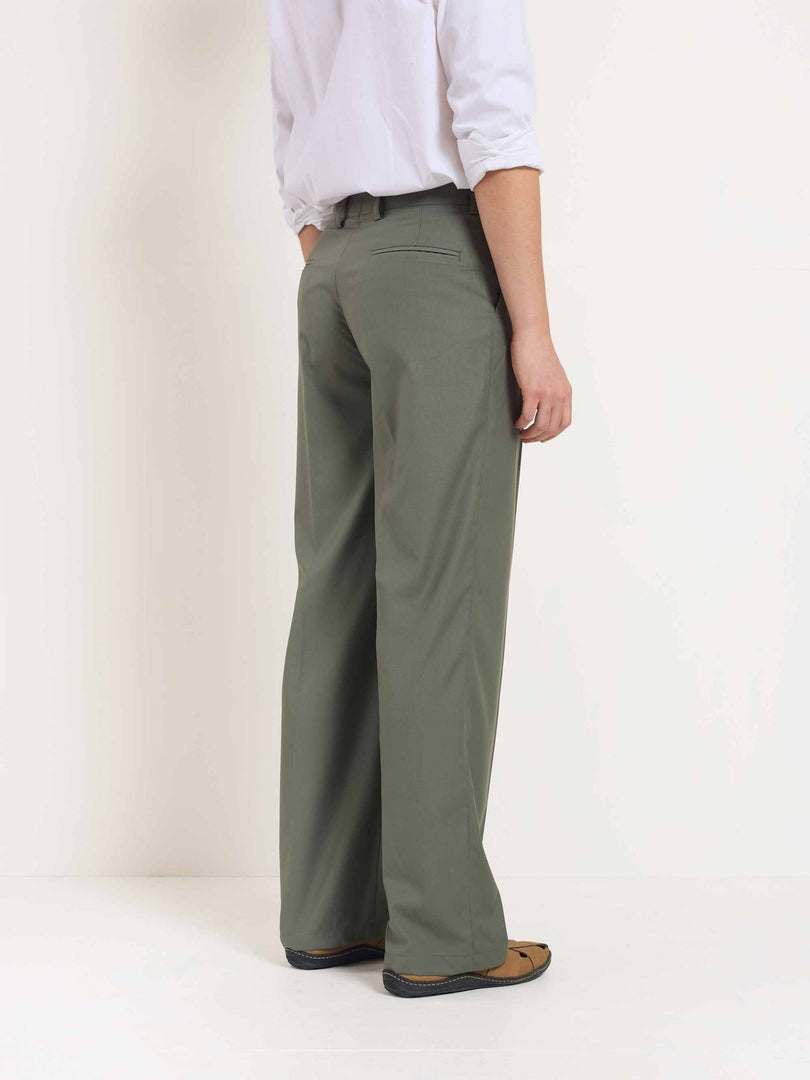 Sage Green Baggy Fit Trousers