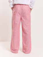 Load image into Gallery viewer, Red Striped Linen Pull-on Pants
