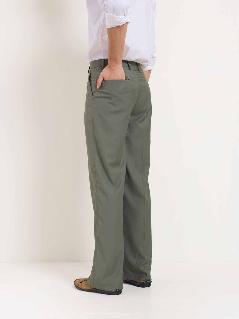 Sage Green Baggy Fit Trousers