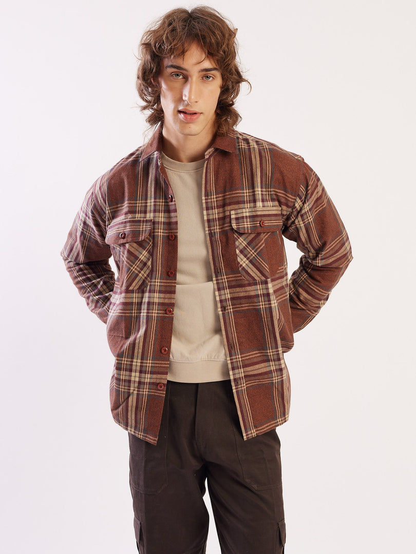 Relaxed Fit Plaid Shacket