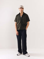 Load image into Gallery viewer, Dark Olive Twill Cropped Shirt
