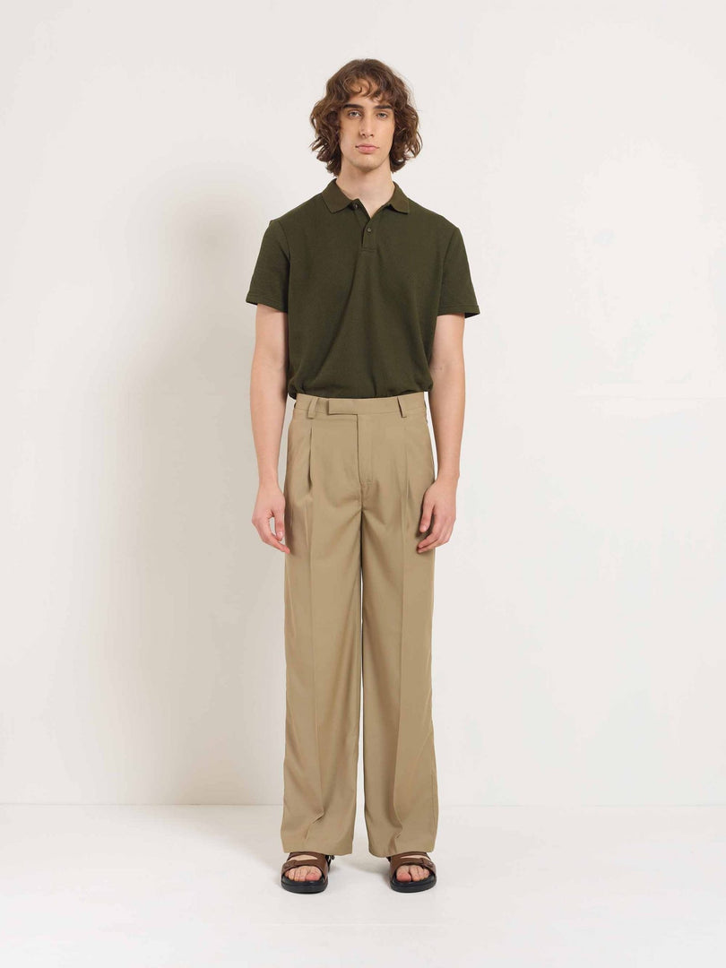 Khaki Baggy Fit Trousers