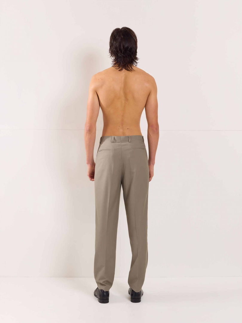 Stone Grey Straight Fit Trousers