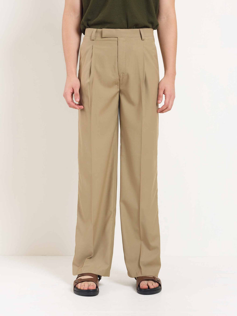 Khaki Baggy Fit Trousers