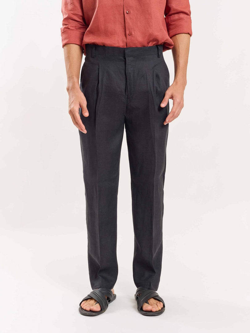 Black Linen Trousers