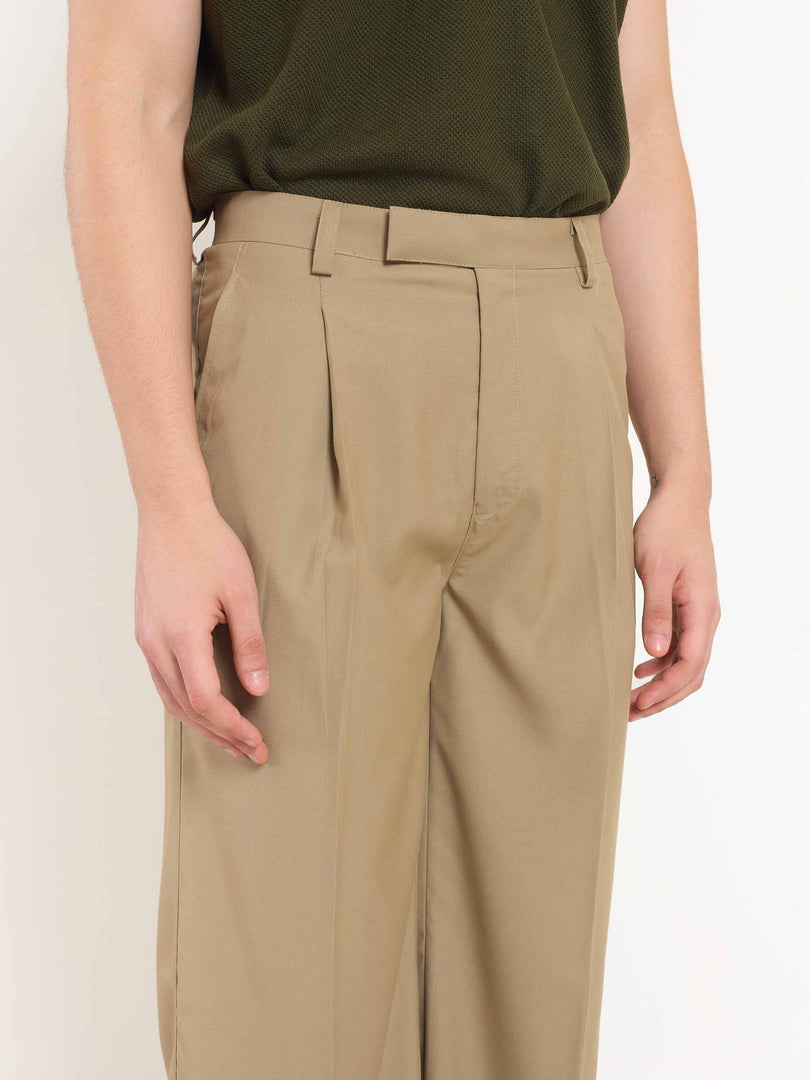 Khaki Baggy Fit Trousers