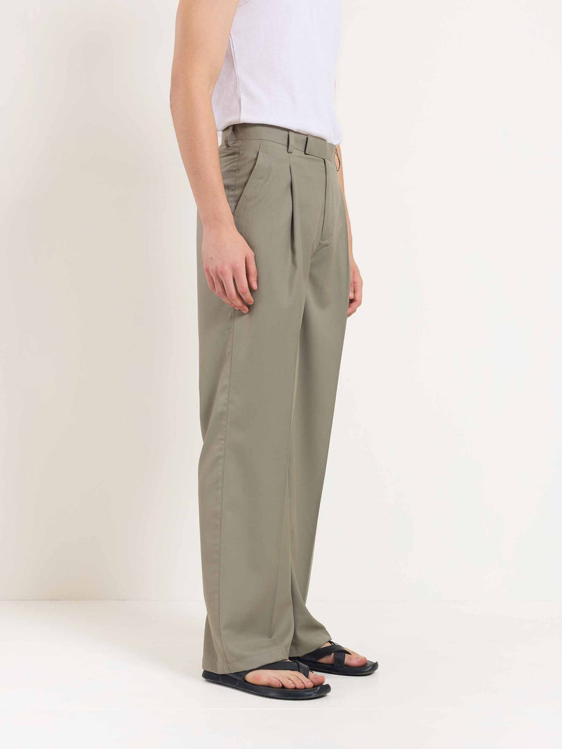 Stone Grey Baggy Fit Trousers