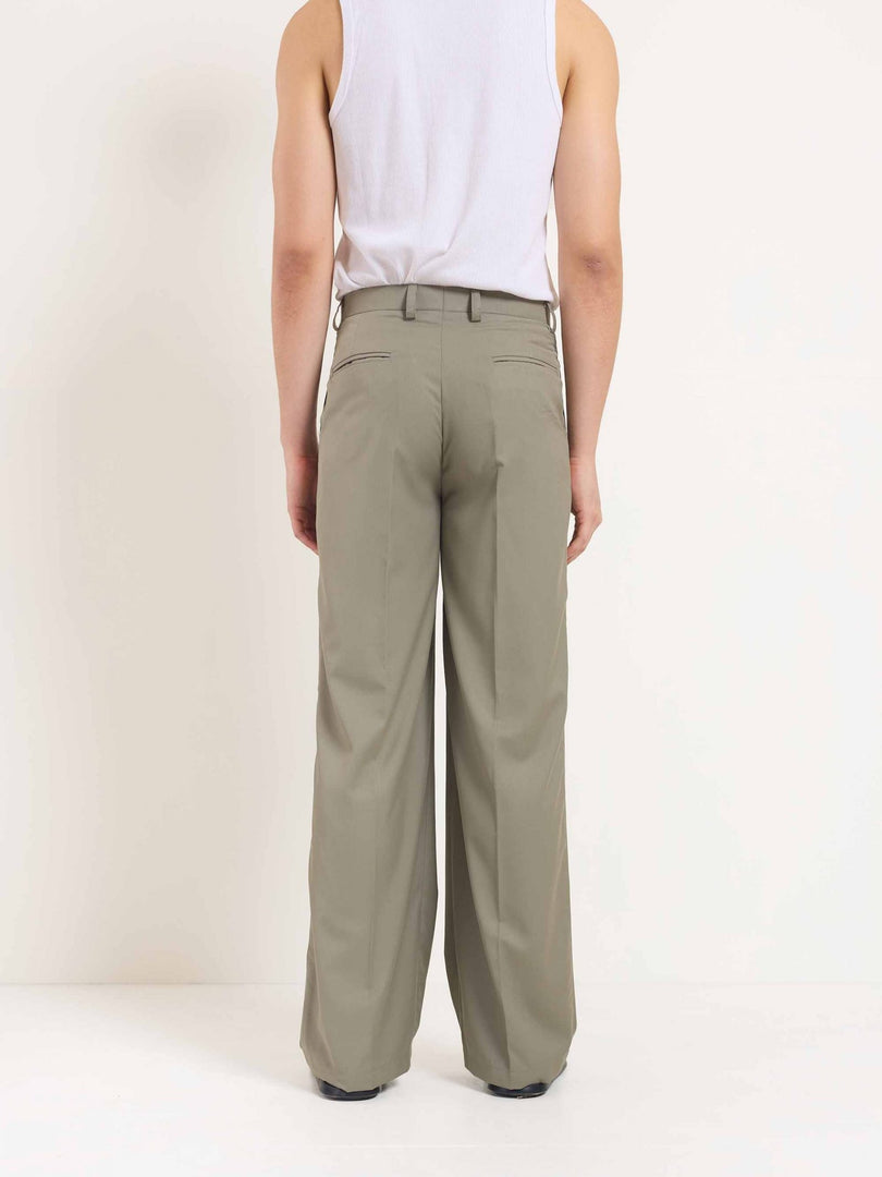 Stone Grey Baggy Fit Trousers