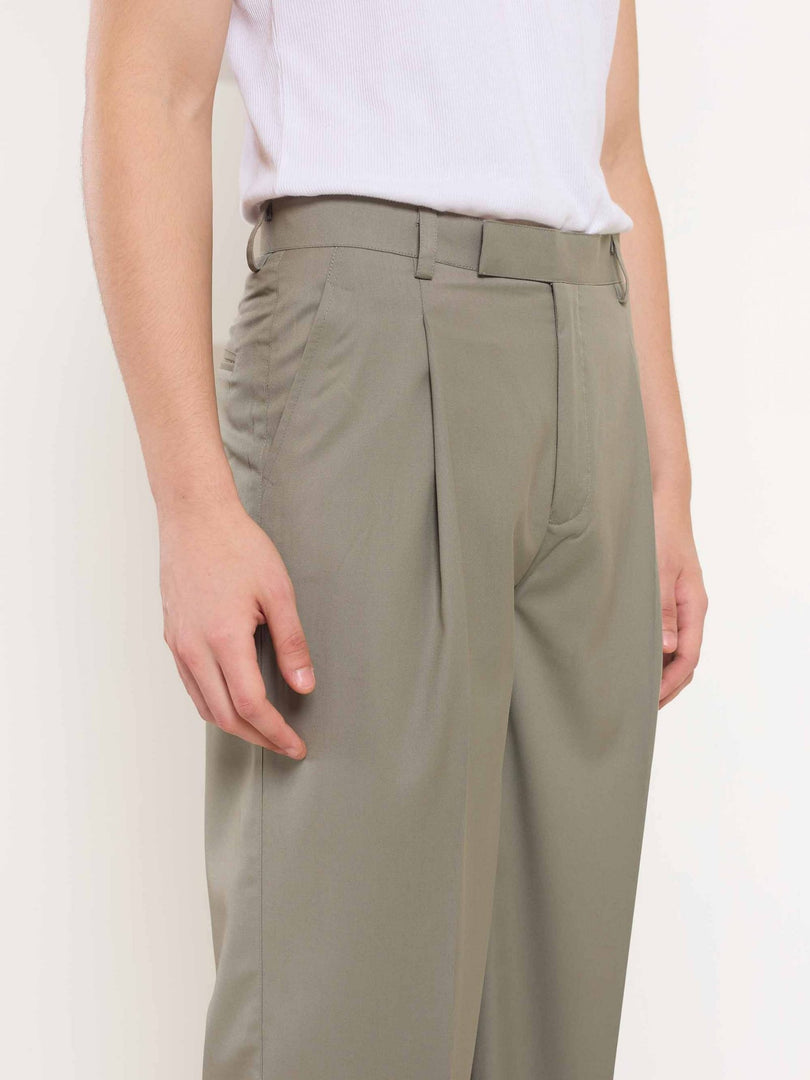 Stone Grey Baggy Fit Trousers