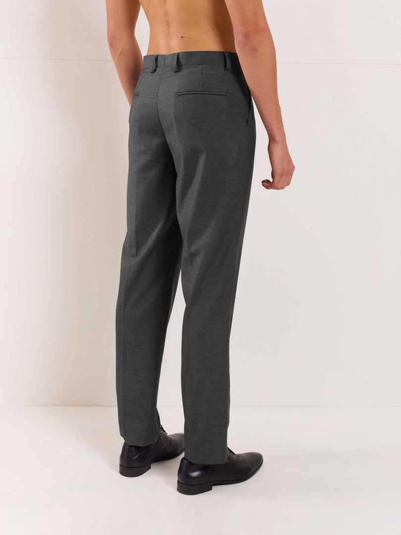 Grey Straight Fit Trousers