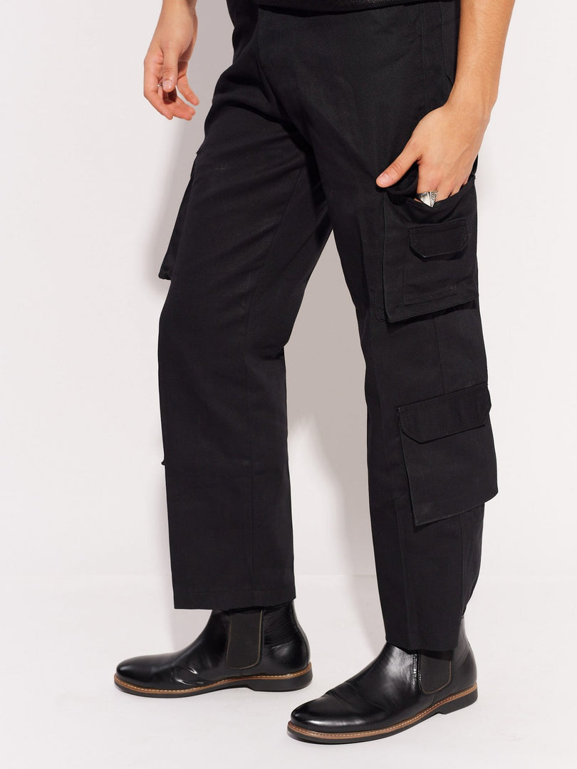 Black Cargo Trousers