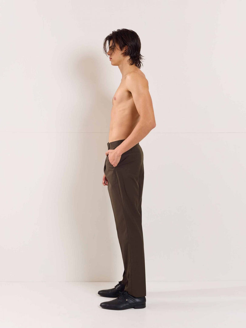 Brown Straight Fit Trousers