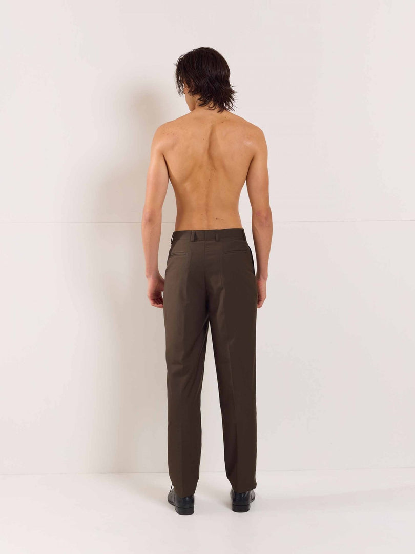 Brown Straight Fit Trousers