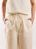 Load image into Gallery viewer, Cream Linen Pull-on Pants
