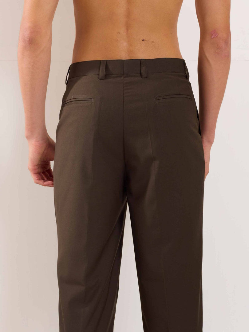 Brown Straight Fit Trousers