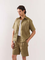 Load image into Gallery viewer, Khaki Twill Cropped Shirt
