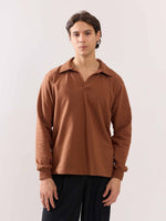 Load image into Gallery viewer, Brown Terry Polo T-shirt
