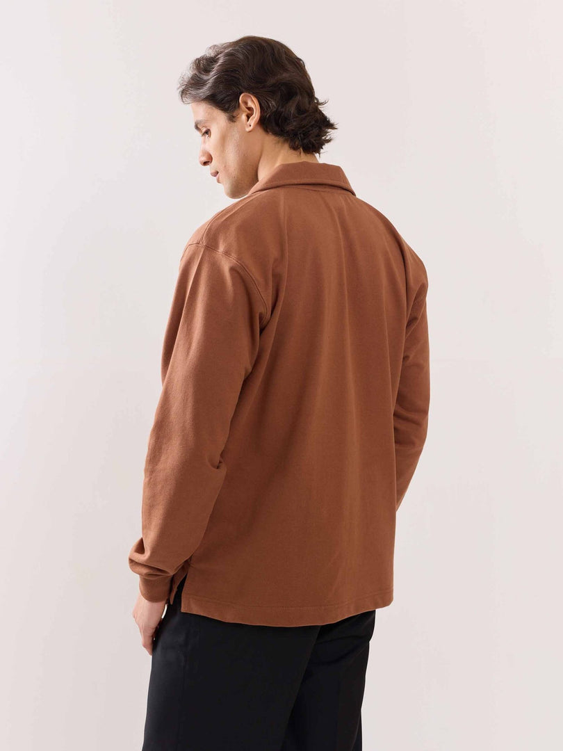 Brown Terry Polo T-shirt