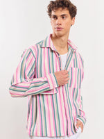 Load image into Gallery viewer, Multicolor Gauze Striped Holiday Shirt
