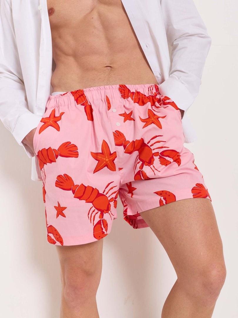 Lobster Printed Poplin Shorts