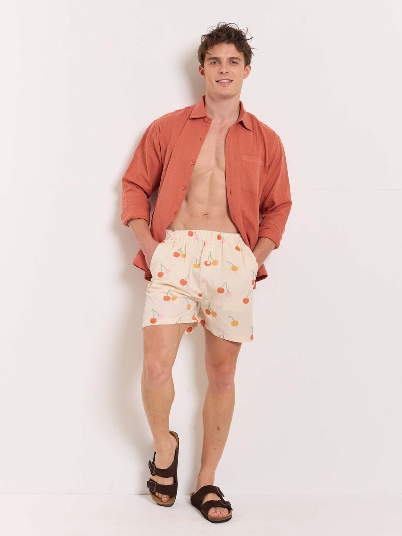 Cherry Printed Poplin Shorts