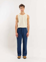 Load image into Gallery viewer, blue linen pull on pants
