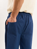 Load image into Gallery viewer, Blue Linen Pull-on Pants
