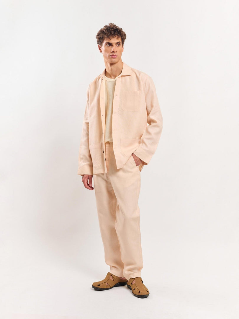 Peach Linen Shacket