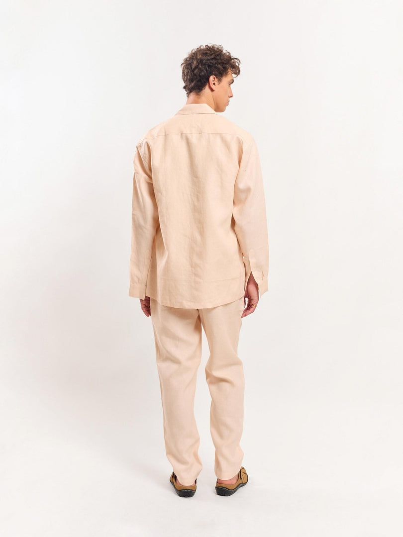 Peach Linen Shacket