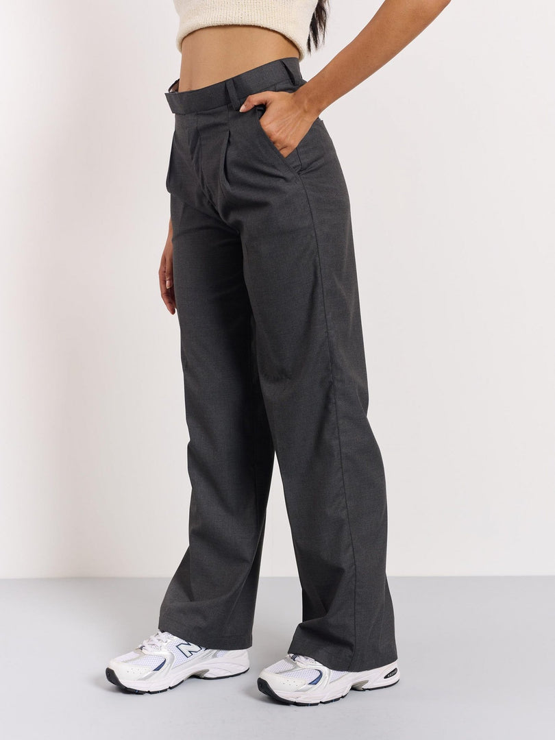 Grey Baggy Fit Trousers