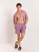 Load image into Gallery viewer, Mauve Striped Poplin Shorts
