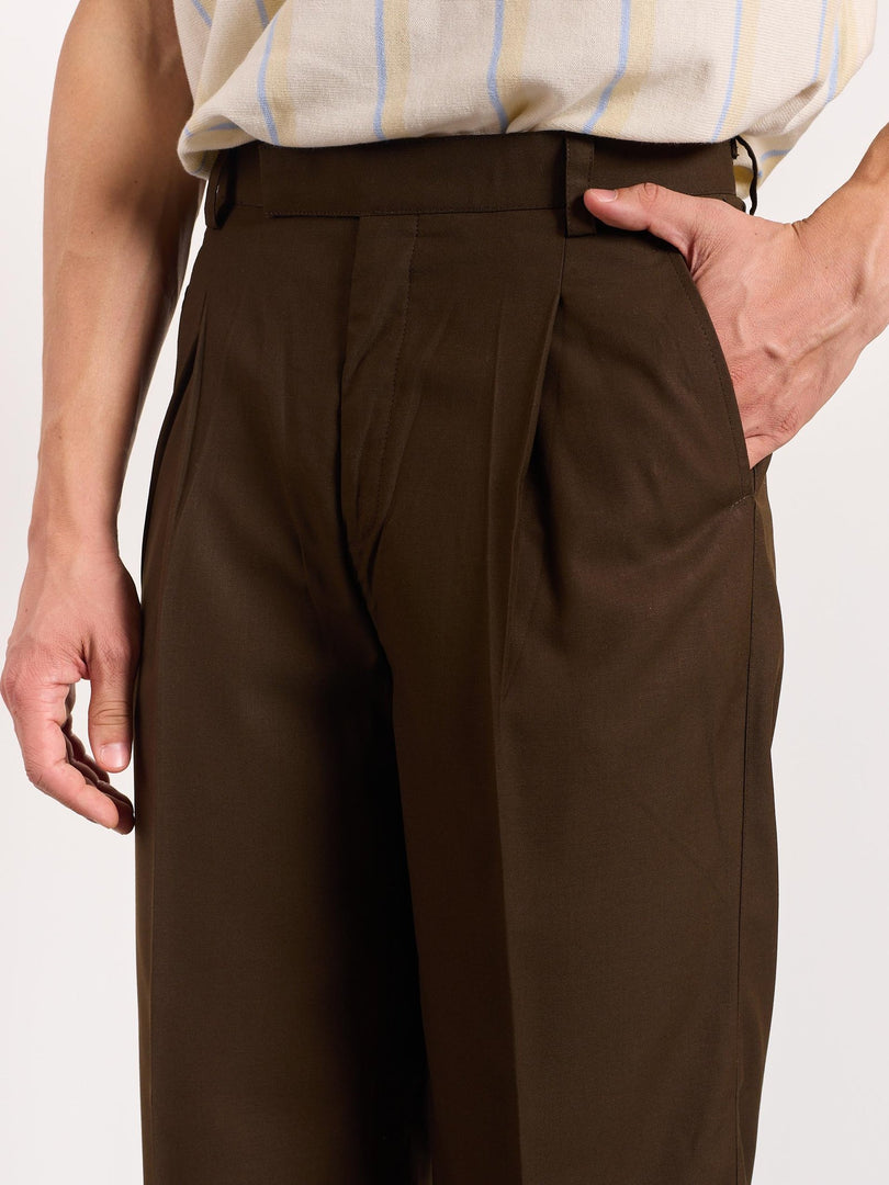 Brown Baggy Fit Trousers