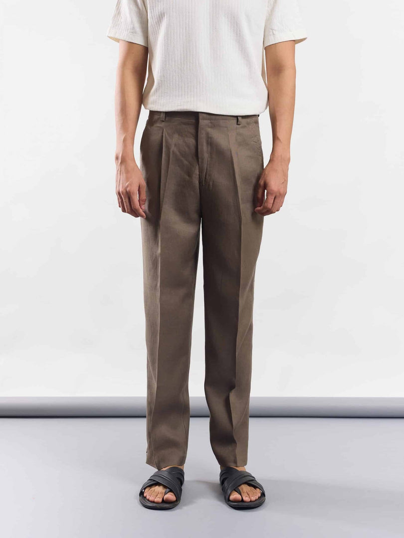 Taupe Linen Trousers