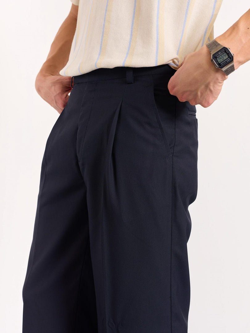 Blue Baggy Fit Trousers