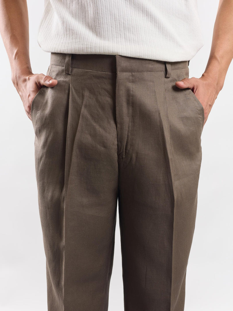 Taupe Linen Trousers