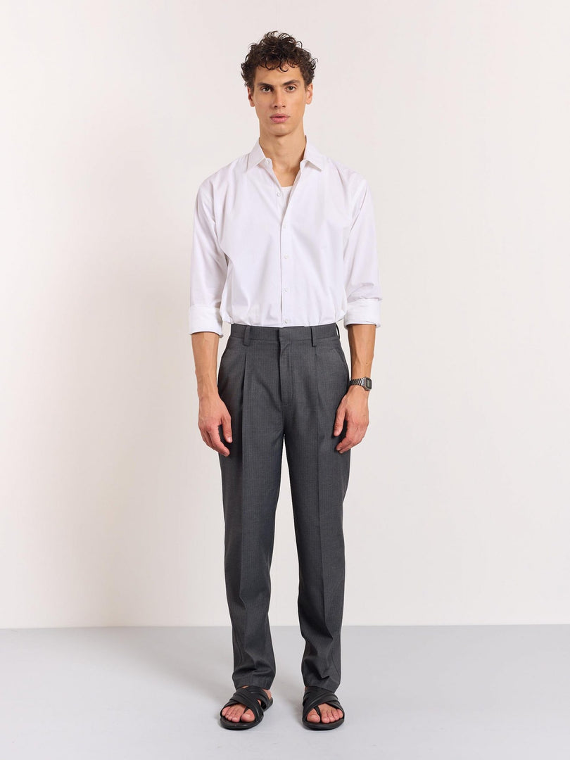 Grey Pinstriped Trouser