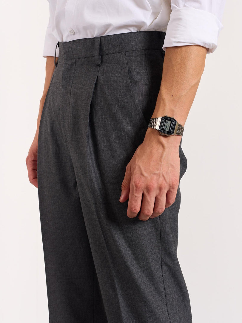 Grey Pinstriped Trouser