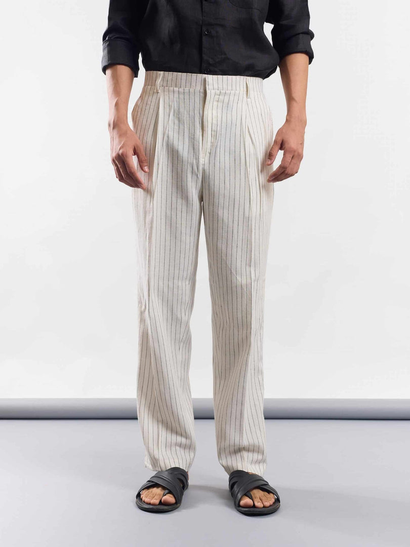 Pinstriped Linen Trousers