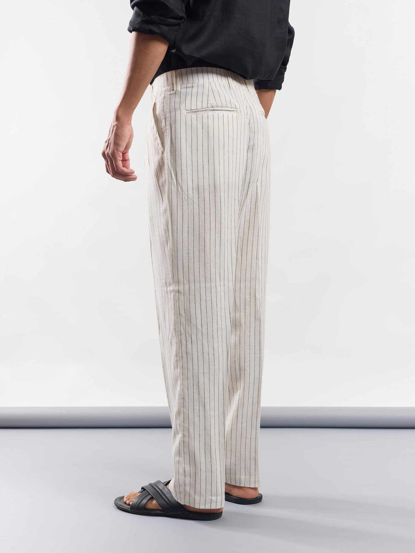 Pinstriped Linen Trousers