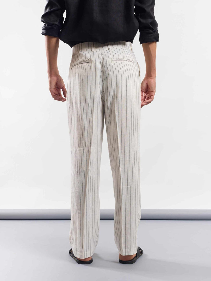 Pinstriped Linen Trousers