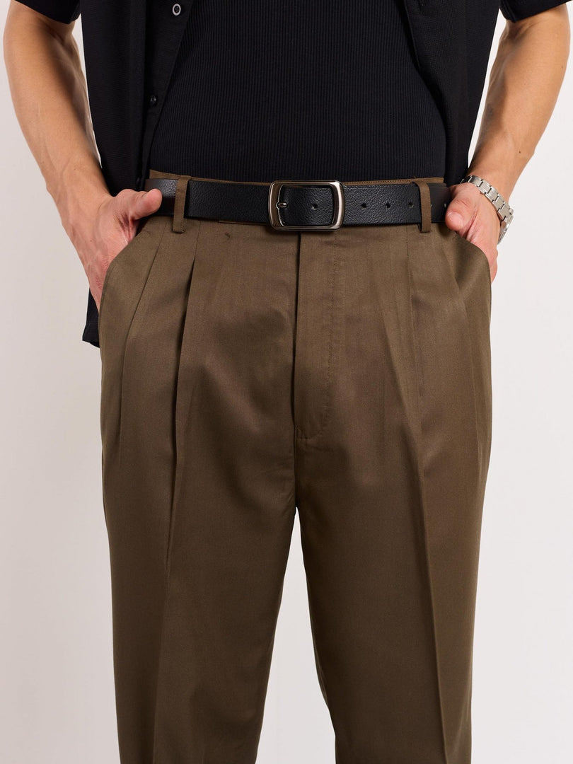 Dark Brown Tailored Trousers