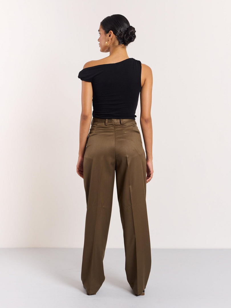 Dark Brown Tailored Trousers