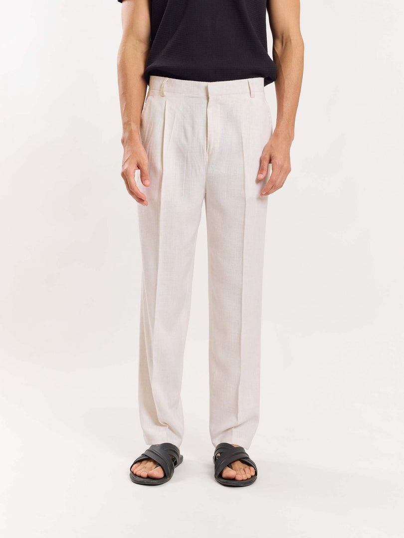 Cream Linen Trousers