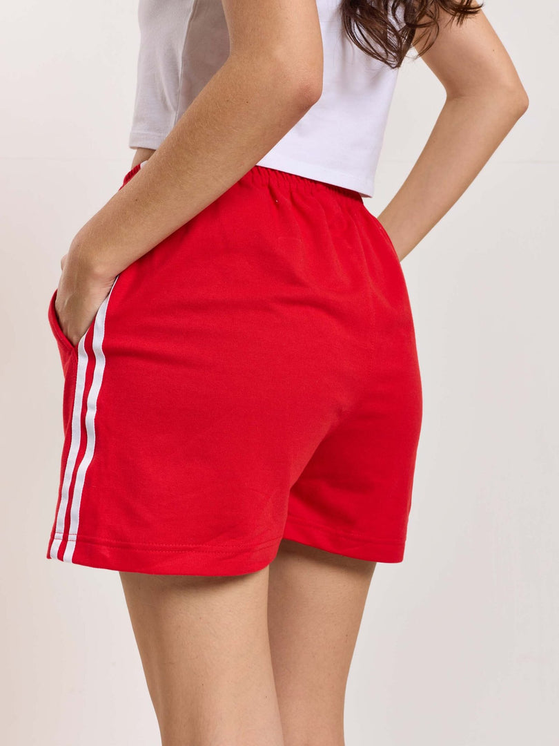 Red Terry Shorts