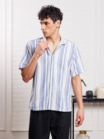 Load image into Gallery viewer, Blue Striped Knit Shirt
