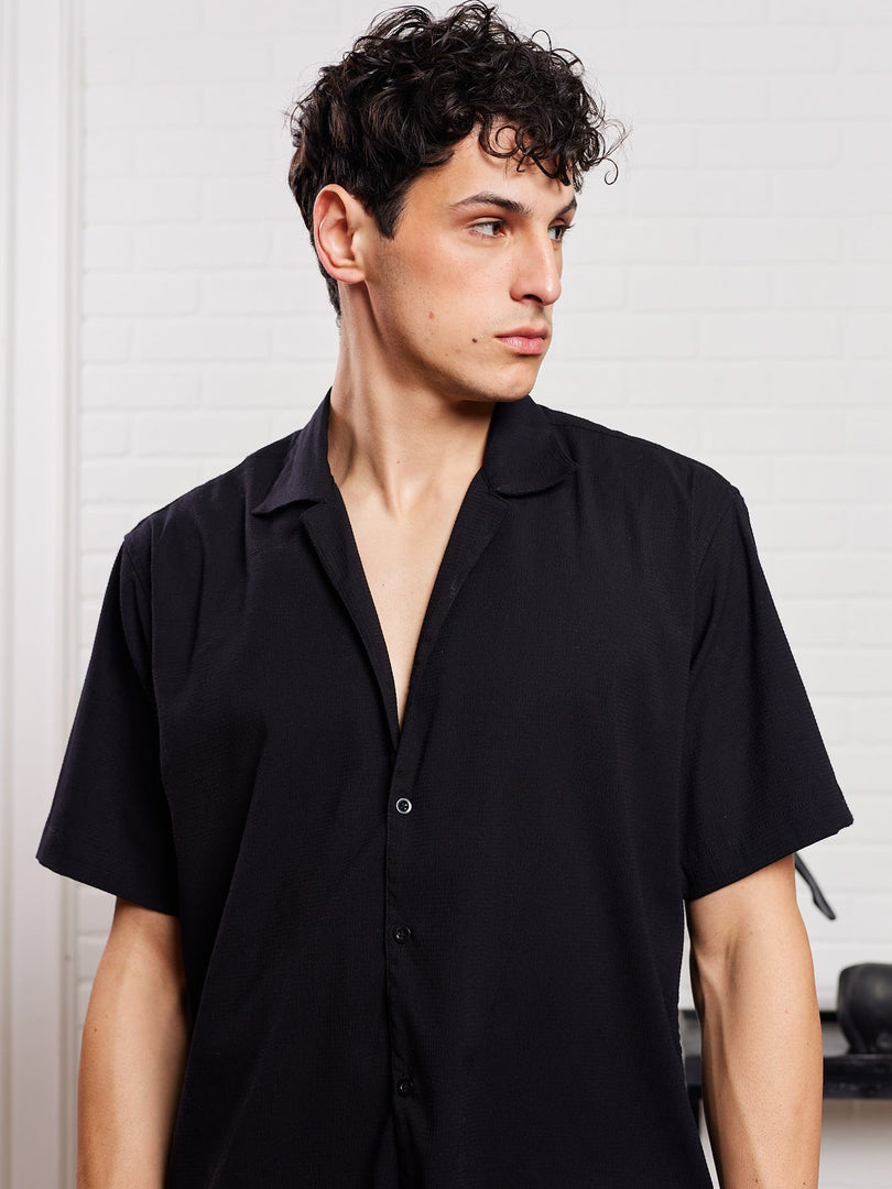 Black Textured Shirt