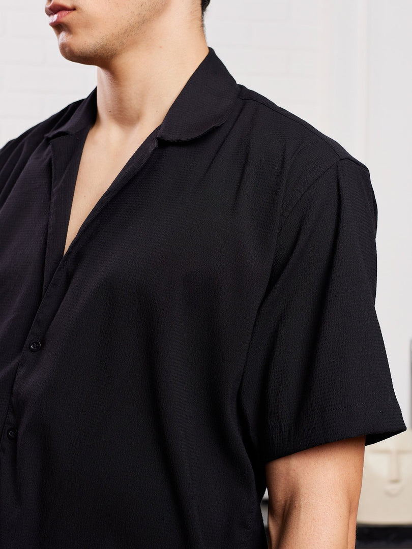 Black Textured Shirt