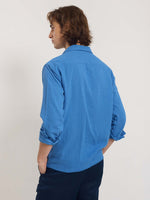 Load image into Gallery viewer, Azure Blue Gauze Holiday Shirt
